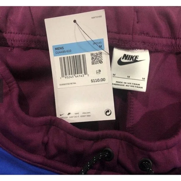 Nike Sportswear Mens Medium Tech Fleece Joggers Royal Sangria CU4495-610 $110